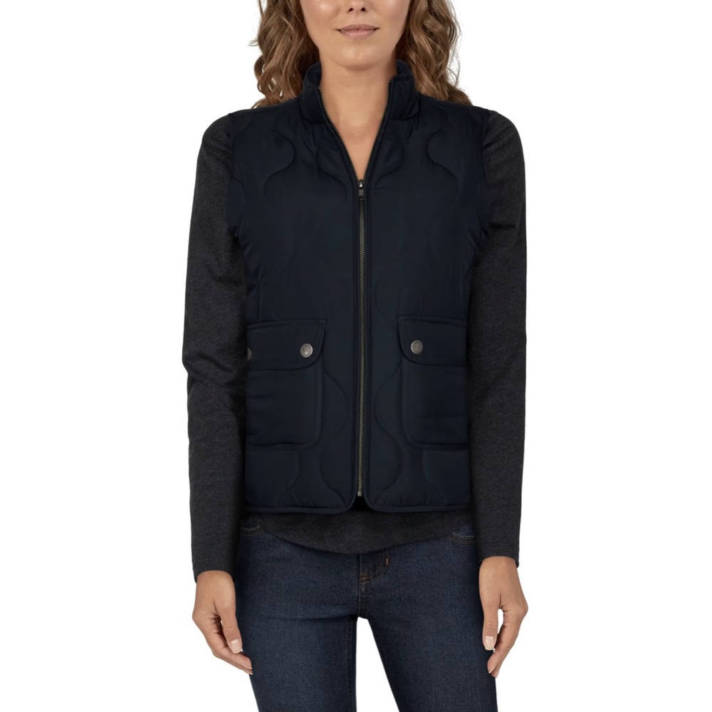 Natural Reflections Quilted Vest in Navy Blue